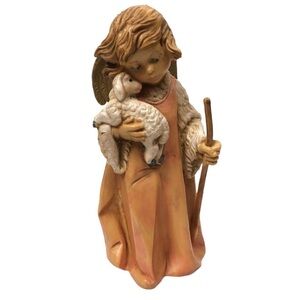 VINTAGE 90s Fontanini Nativity Figurine #662 Little Angel Shepherd Lamb 1993